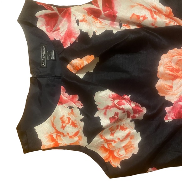 JESSICA HOWARD rose print pattern tea length casual formal dress plus size 16 - Picture 5 of 5